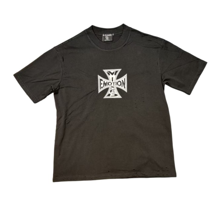 Cross Print Vintage T-Shirt - Distressed Washed Streetwear tee 2 colors 28978760