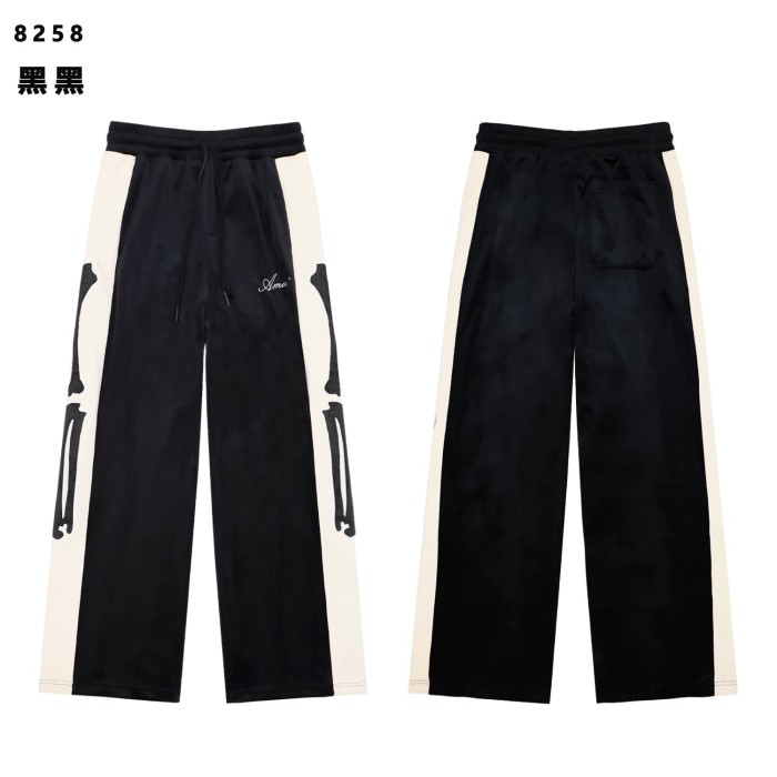 Skeleton Print Color Block Velvet Jacket & Pants Set 2 colors 28997734
