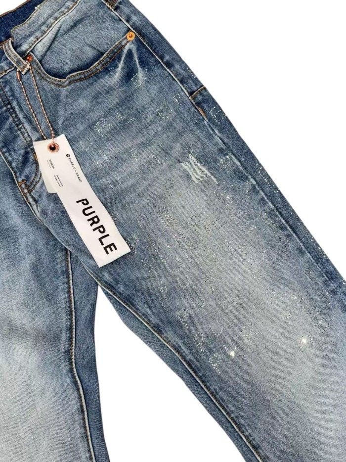 1:1 quality version Light Blue Washed Distressed Flare Jeans 28997711