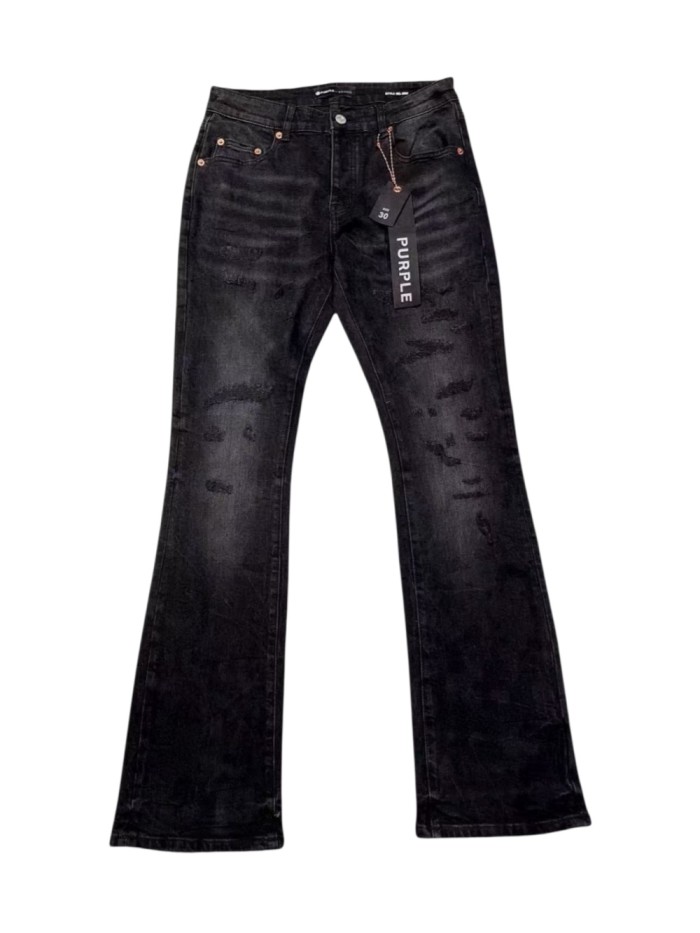 1:1 quality version Black Washed Ripped Flare Denim Pants 28997718