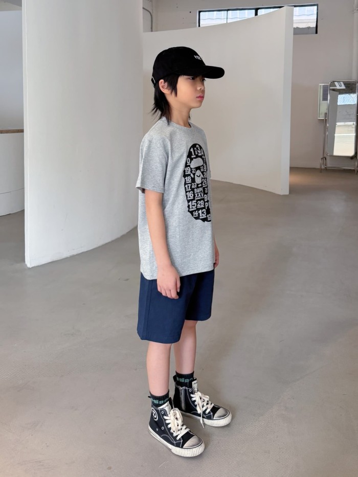 Ape Head Number & Letter Print T-Shirt for Kids 2 colors 29006361