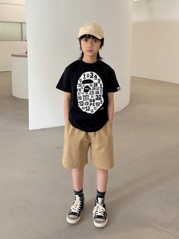 Ape Head Number & Letter Print T-Shirt for Kids 2 colors 29006361