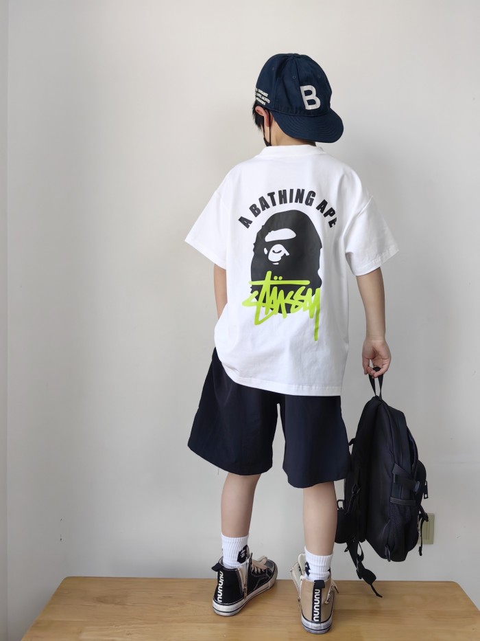 Co-branded Ape Head Graffiti Signature Print T-Shirt for Kids 2 colors 29006334