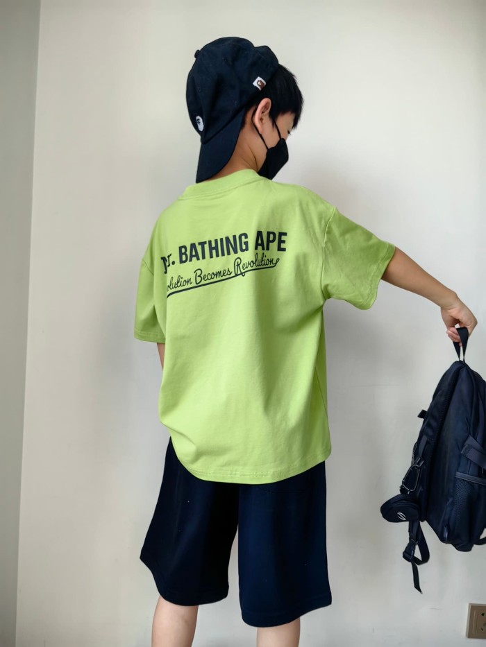Ape Head Letter Embroidery Print T-Shirt for Kids 2 colors 29006317
