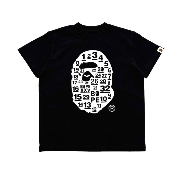 Ape Head Number & Letter Print T-Shirt for Kids 2 colors 29006361
