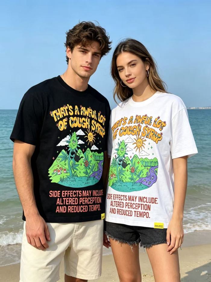 Psychedelic Sun Plant Print Tee 2 colors 29010783