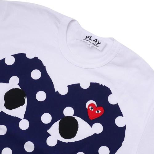 Dark Blue Polka Dot Big Heart Print Tee 29027433