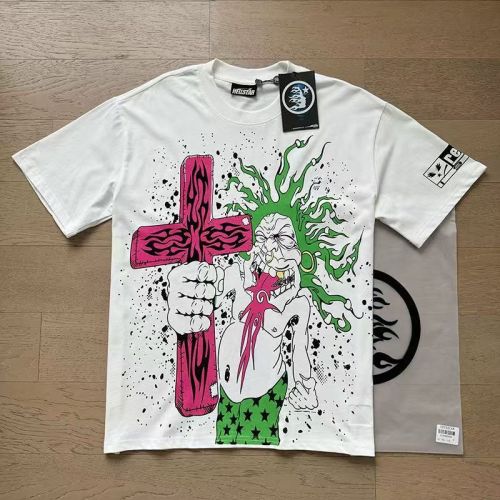 Retro Graffiti Style Cross Print Oversized Cotton T-shirt Tee 29031466