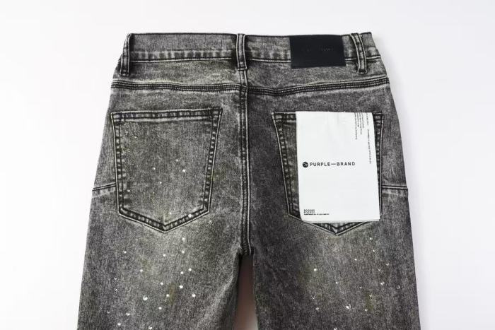 1:1 quality version Starry sky hot-fix gray and black washed ripped jeans 29032794