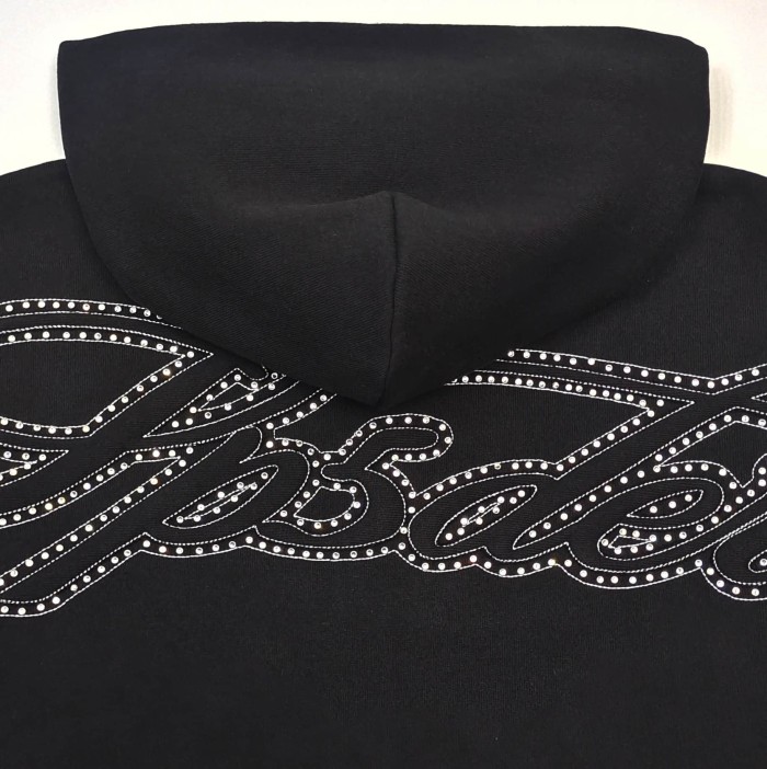 [Big & Tall for weights up to 220 lbs]1:1 quality version 3D Letter Rhinestone Zipper Hoodie & Pants Set 29033219