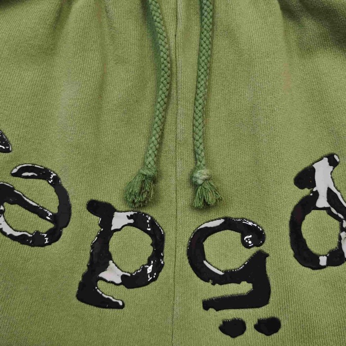[Big & Tall for weights up to 220 lbs]1:1 quality version Black Green Dip Dye Print Hoodie & Pants Set 29033216