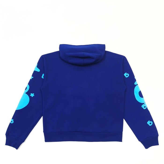 [Big & Tall for weights up to 220 lbs]1:1 quality version Sky Blue Star Dark Blue Print Hoodie & Pants Set 29033215