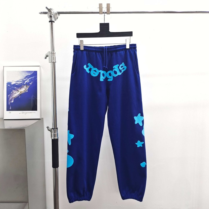 [Big & Tall for weights up to 220 lbs]1:1 quality version Sky Blue Star Dark Blue Print Hoodie & Pants Set 29033215