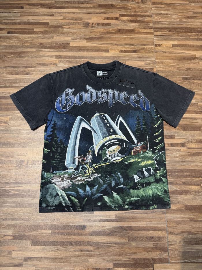 Spacecraft print vintage washed short sleeve 29033349