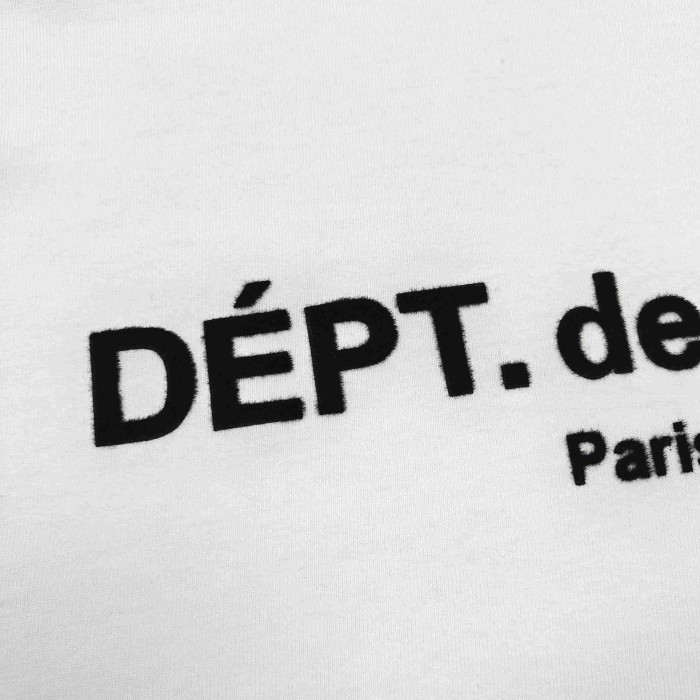 [Big & Tall for weights up to 220 lbs]1:1 quality version Flocked French Text White Print Tee 29033206
