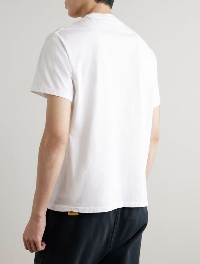 [Big & Tall for weights up to 220 lbs]1:1 quality version Flocked French Text White Print Tee 29033206