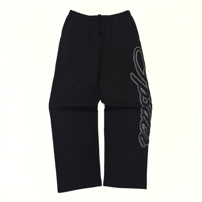 [Big & Tall for weights up to 220 lbs]1:1 quality version 3D Letter Rhinestone Zipper Hoodie & Pants Set 29033219