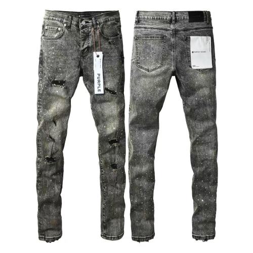 1:1 quality version Starry sky hot-fix gray and black washed ripped jeans 29032794