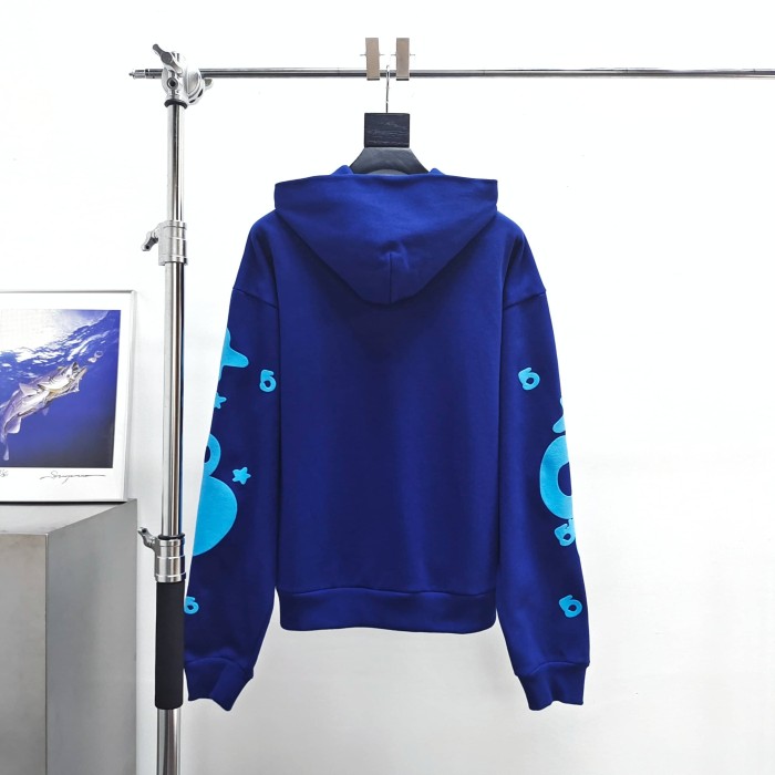 [Big & Tall for weights up to 220 lbs]1:1 quality version Sky Blue Star Dark Blue Print Hoodie & Pants Set 29033215