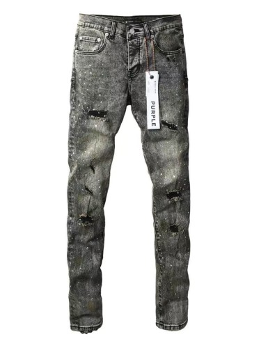 1:1 quality version Starry sky hot-fix gray and black washed ripped jeans 29032794