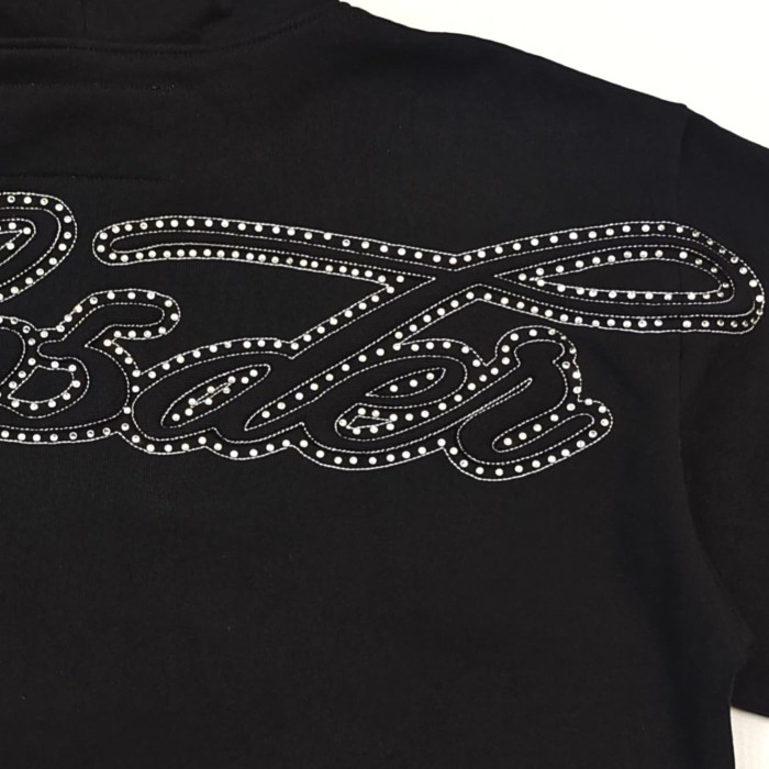 [Big & Tall for weights up to 220 lbs]1:1 quality version 3D Letter Rhinestone Zipper Hoodie & Pants Set 29033219