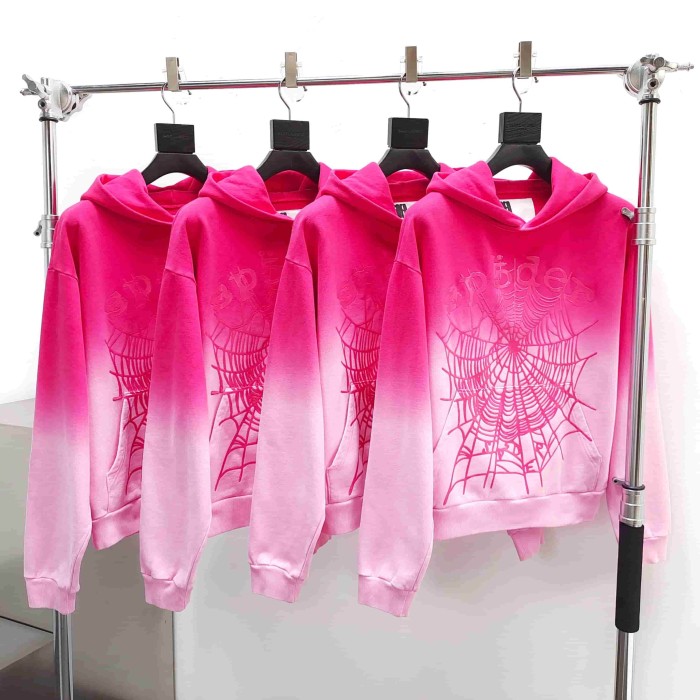 [Big & Tall for weights up to 220 lbs]1:1 quality version Red Pink Dip Dye Print Hoodie & Pants Set 29033218