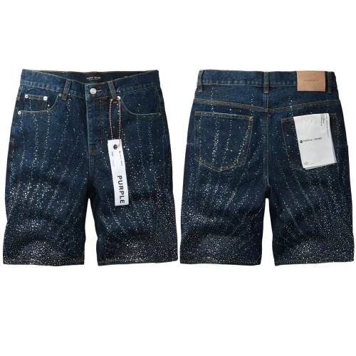 1:1 quality version Starry Sky Rhinestone Deep Blue Denim Five-Inch Pants 29032782