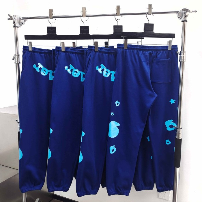 [Big & Tall for weights up to 220 lbs]1:1 quality version Sky Blue Star Dark Blue Print Hoodie & Pants Set 29033215
