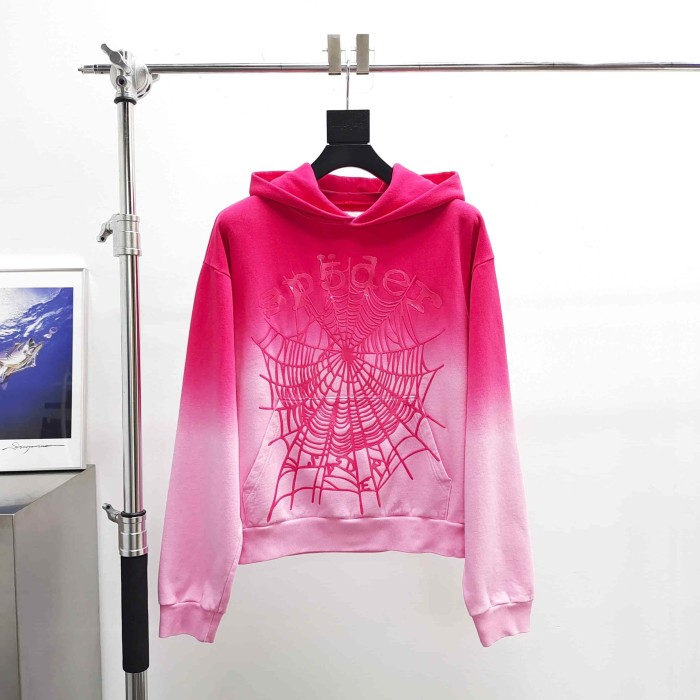 [Big & Tall for weights up to 220 lbs]1:1 quality version Red Pink Dip Dye Print Hoodie & Pants Set 29033218