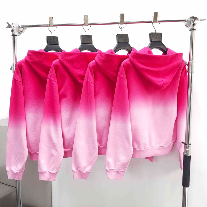 [Big & Tall for weights up to 220 lbs]1:1 quality version Red Pink Dip Dye Print Hoodie & Pants Set 29033218