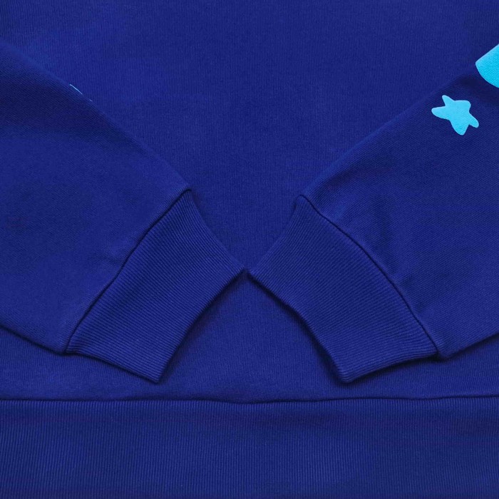[Big & Tall for weights up to 220 lbs]1:1 quality version Sky Blue Star Dark Blue Print Hoodie & Pants Set 29033215
