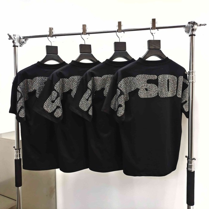 [Big & Tall for weights up to 220 lbs]1:1 quality version Cross Spider Web Rhinestone Tee 2 colors 29033212