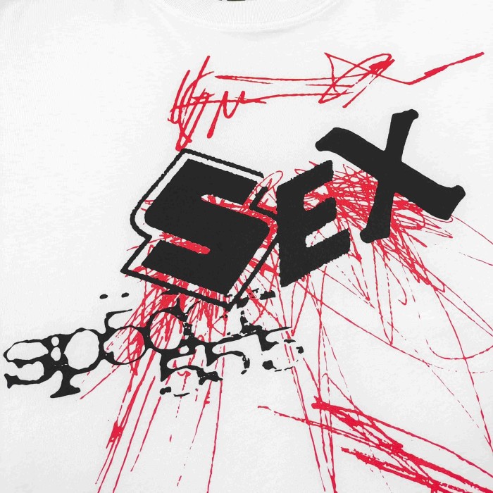 [Big & Tall for weights up to 220 lbs]1:1 quality version Line Graffiti Black SEX Print Tee 29033213