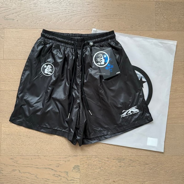 Shiny Nylon Star Logo Print Beach Shorts 29035461