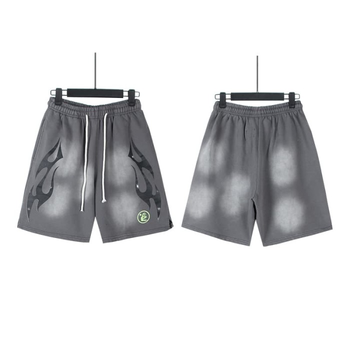 Side Streamline Flame Print Washed Shorts 7 colors 29035472