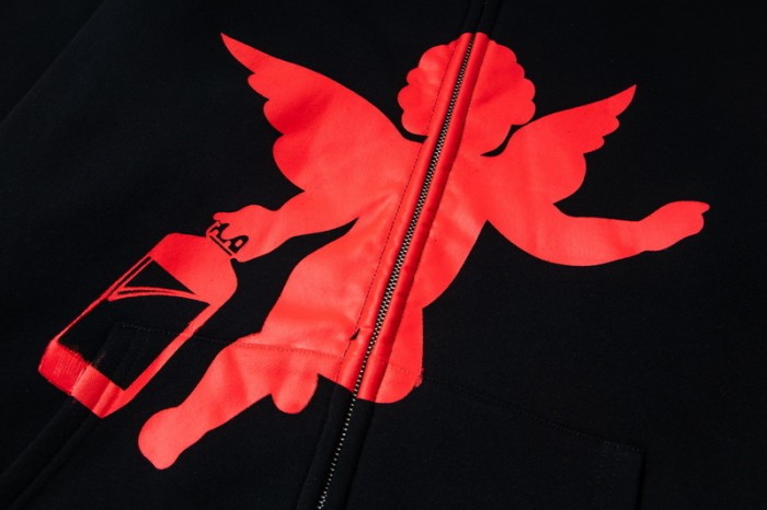 Love Cupid Print Zipper Hoodie 29035412