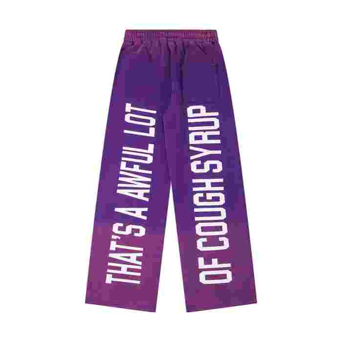 Dyed Purple Gradient Letter Print Zipper Hoodie & Pants Set 29035415