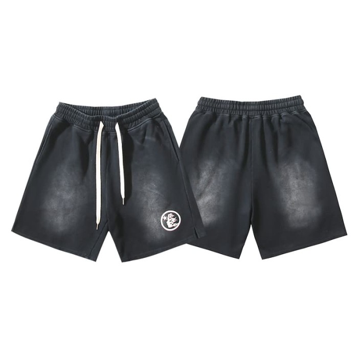 Minimalist Round Logo Print Washed Shorts 29035476