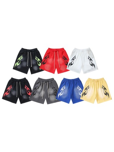 Side Streamline Flame Print Washed Shorts 7 colors 29035472