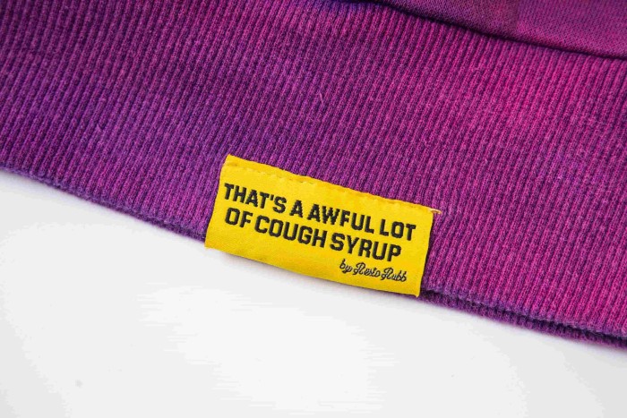 Dyed Purple Gradient Letter Print Zipper Hoodie & Pants Set 29035415