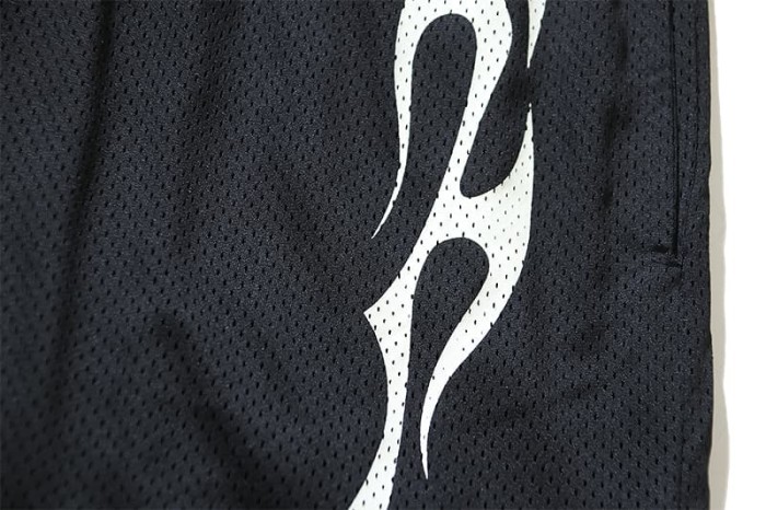 Black And White Flame Print Mesh Shorts 2 colors 29035460