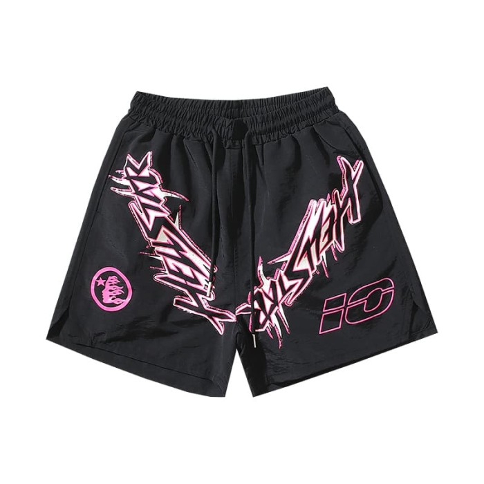 Neon Pink Graffiti Print Beach Shorts 29035468