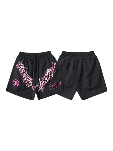 Neon Pink Graffiti Print Beach Shorts 29035468