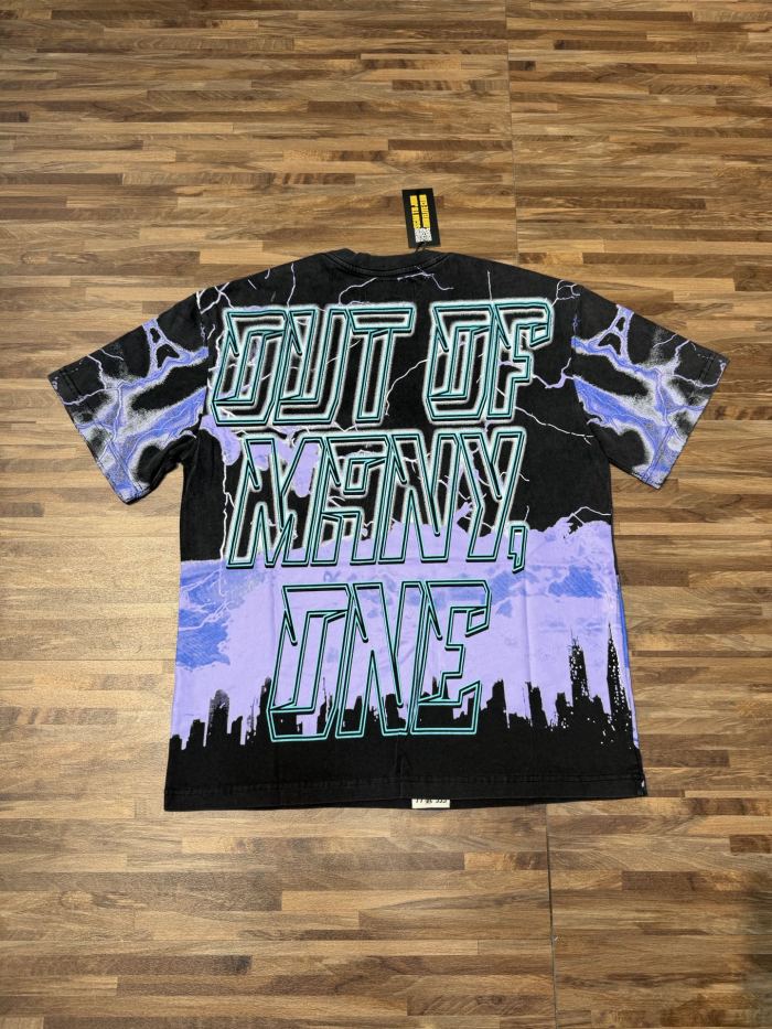 Vintage neon lightning Statue of Liberty print 7 color T-shirt 29035208