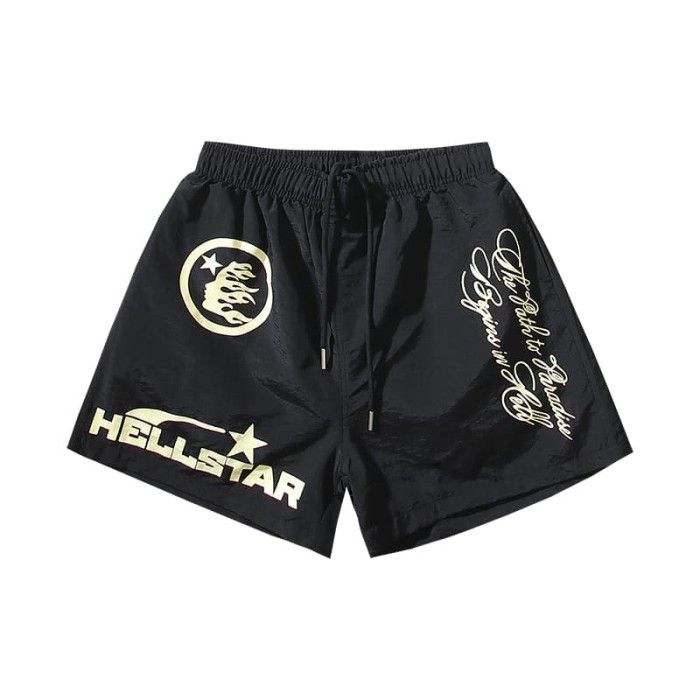 Cursive Letter Print Beach Shorts 29035462