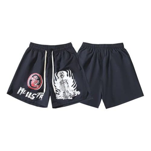 Meditating Skull Print Nylon Shorts 29035465