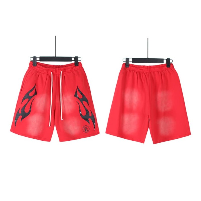Side Streamline Flame Print Washed Shorts 7 colors 29035472