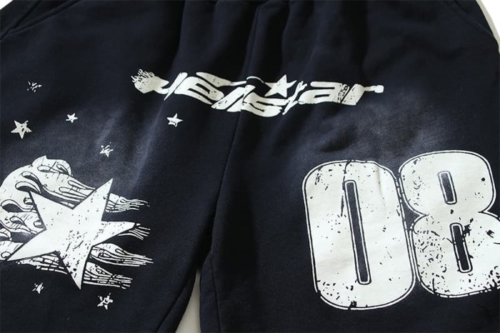 Studio Slogan Print Washed Shorts 29035475