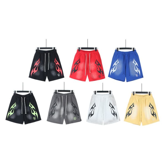 Side Streamline Flame Print Washed Shorts 7 colors 29035472