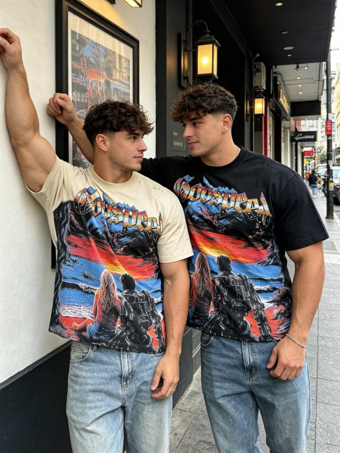 Coastal Sunset Couple's Vintage Washed T-shirt 29035248